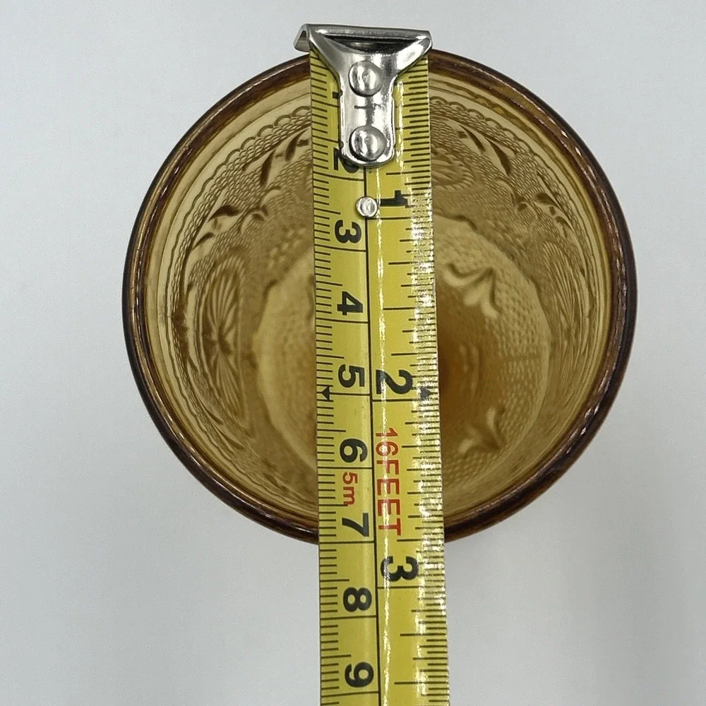 4‎ Tiara Brockway Concord Daisy Sandwich Amber Indiana Glass 6.25